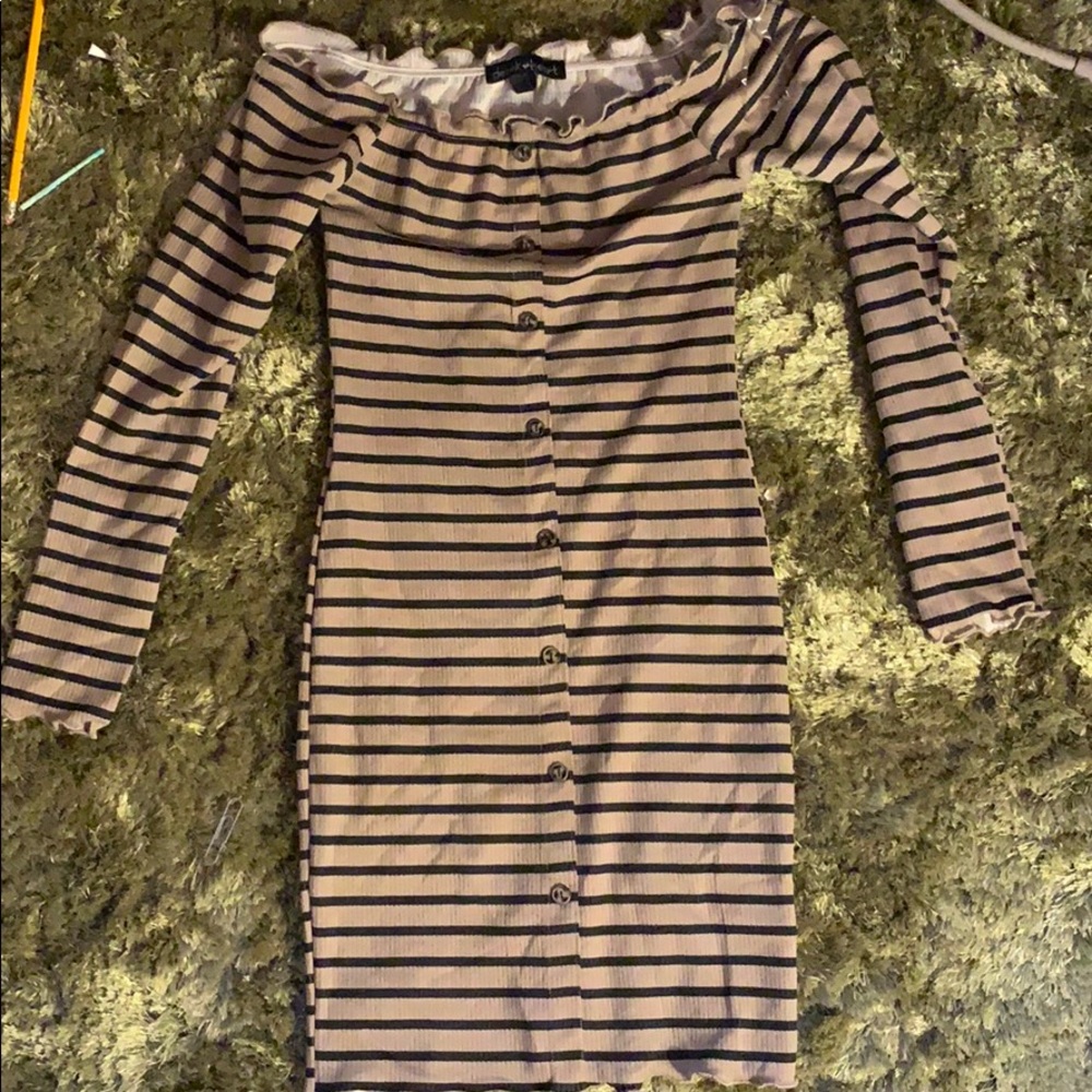 Off the should mid length sweater dress